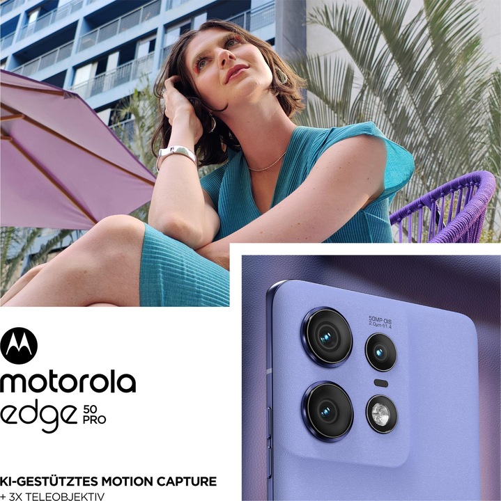 Produktbild Motorola Edge 50 Pro (512 GB, Luxe Lavender, 6.65", SIM + eSIM, 50 Mpx, 5G)