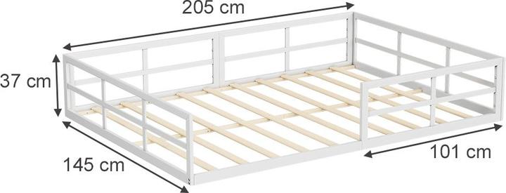 Actual product image VitaliSpa Bodenbett aus Metall Minno, Weiss, 205 x 145 cm ohne Matratze (140 x 200)