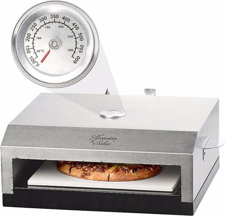 Produktbild Rosenstein & Söhne Pizzaofen-Grillaufsatz mit Steinplatte & Temperaturanzeige