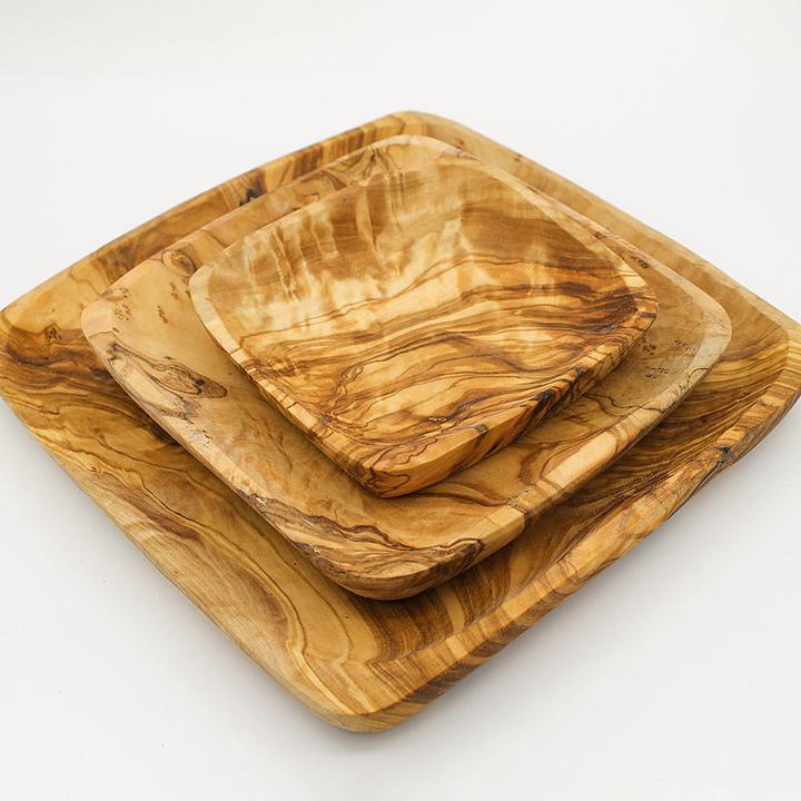 Immagine prodotto Natura Punto 3 ciotole quadrate, legno d'oliva, 11 x 11cm, 15 x 15cm, 20 x 20cm