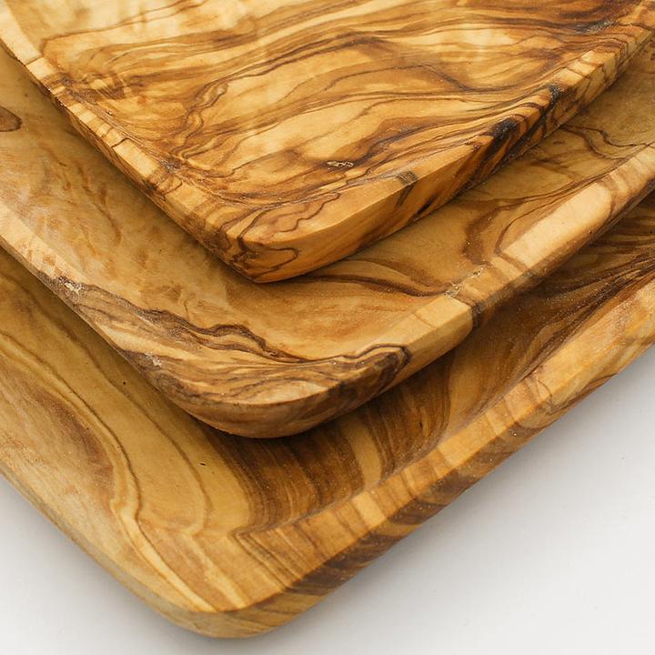 Immagine prodotto Natura Punto 3 ciotole quadrate, legno d'oliva, 11 x 11cm, 15 x 15cm, 20 x 20cm