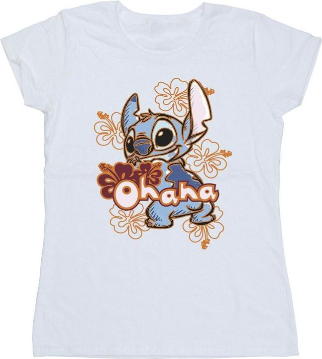 Produktbild Disney Lilo And Stitch Ohana Orange Hibiscus TShirt (M)