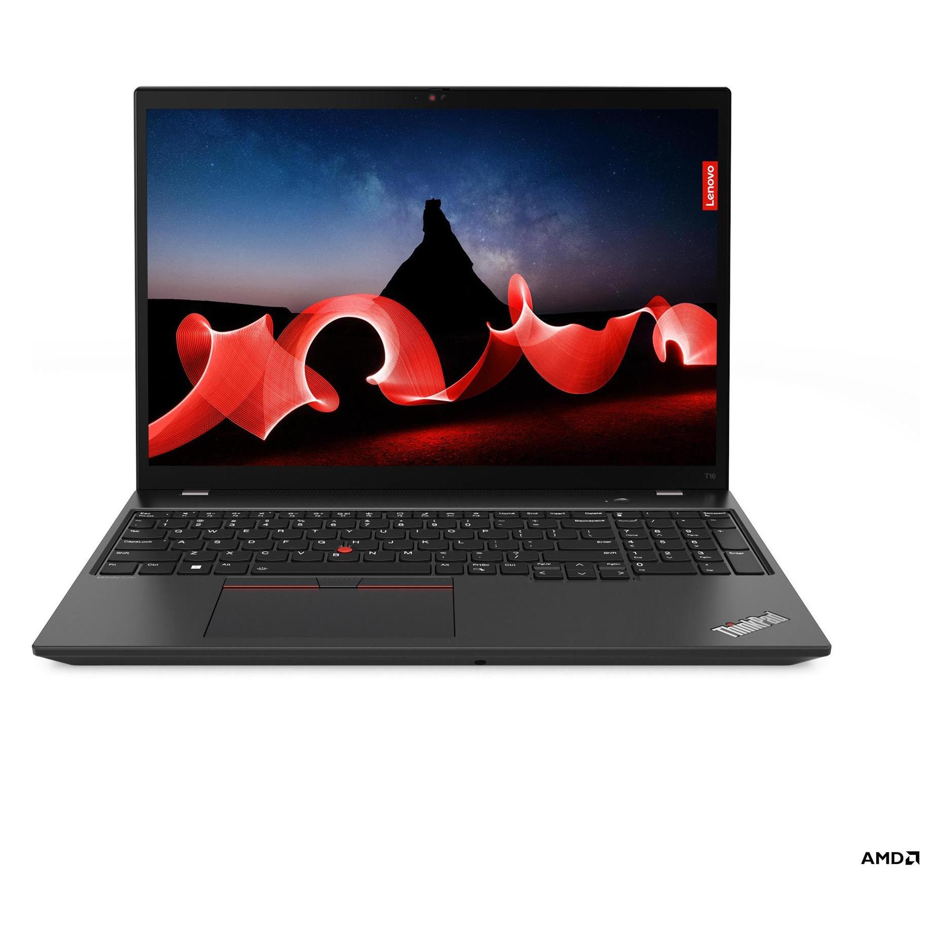 Lenovo ThinkPad T16 Gen 2 (AMD) (16", 512 GB, 16 GB, Eng. Int.), Notebook, Schwarz