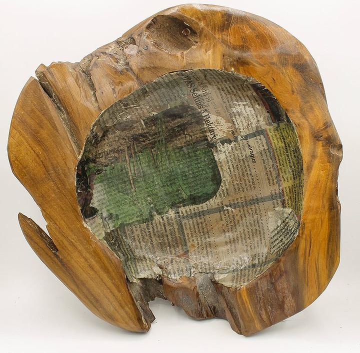 Produktbild Natura Punto Dekorative Schale aus Teakholz mit Zeitungs-Finish, 30 x 30 x 15cm (30 x 30 x 15 cm)