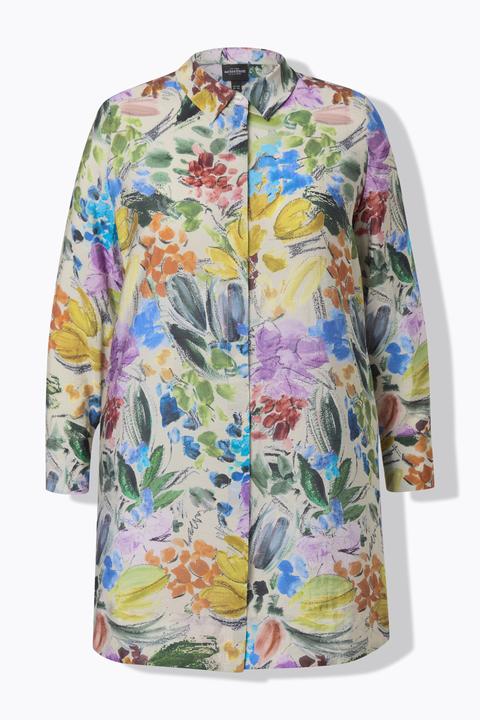 Immagine prodotto Ulla Popken Blusa lunga in misto modal con collo da camicia e maniche lunghe (60)