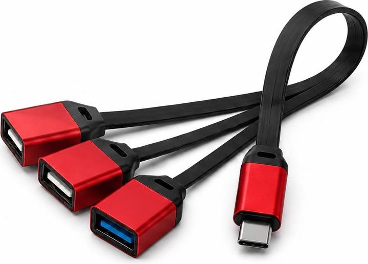 Produktbild PowerGuard USB-C OTG Hub 3-Port USB 3.0, USB-A Adapter für iPhone, iPad & PC (USB-C, 3 Ports)