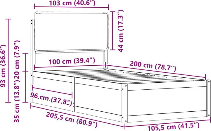 Image du produit vidaXL Bettrahmen (100 x 200 cm)