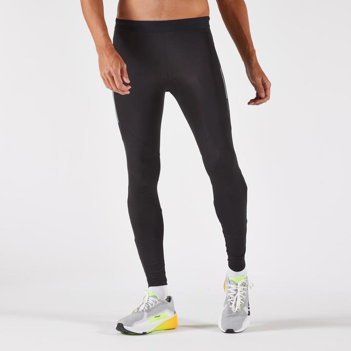 Kiprun Collant chaud de running Homme, Run 500 Warm Noir (L)
