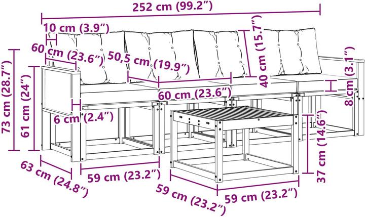 Produktbild vidaXL Outdoor-Sofa