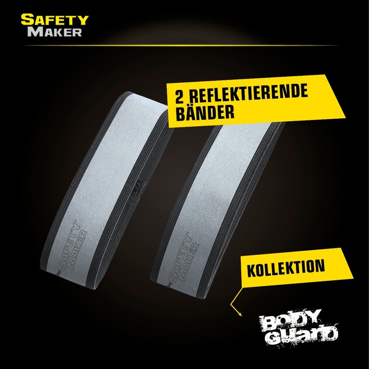 Produktbild SafetyMaker Reflektor Band 1 Paar schwarz