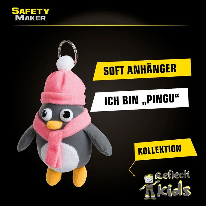 Actual product image SafetyMaker Soft pendant Pingu reflective