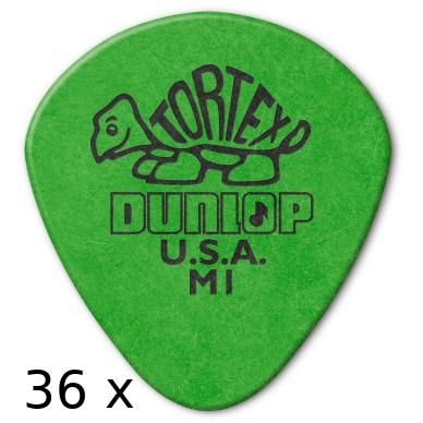 Dunlop Tortex Jazz 1 grün M 1 (36) (36 x), Plektrum, Grün