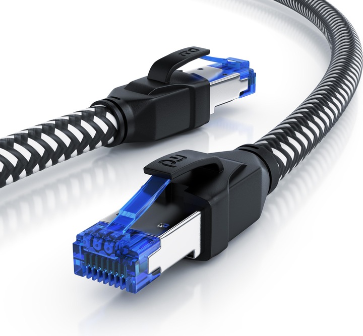 Actual product image Primewire CAT 8 network cable 40 Gbits - cotton jacket - LAN cable patch cable RJ45 - S/FTP PIMF shielding (S/FTP, CAT8.1, 3 m)