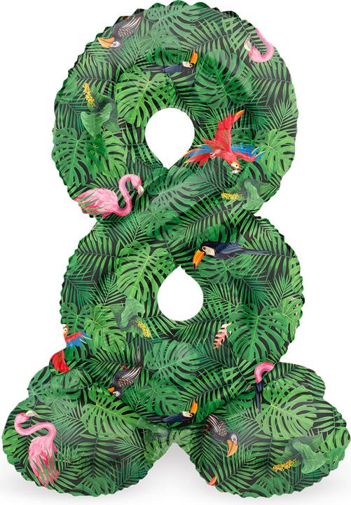 Folat Stehender Folienballon Zahl 8 Jungle Vibe - 41 cm (1 x)