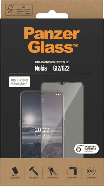 Actual product image PanzerGlass Ultra-Wide Fit (1 Piece, Nokia G22, Nokia G12)