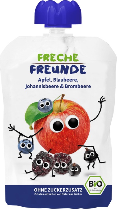 Produktbild Freche Freunde Quetschmus Apfel, Blaubeere, Johannisbeere (100g) (100 g)