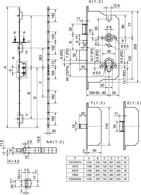 Actual product image Glutz Multipoint lock MINT 18971 electrically detachable N9