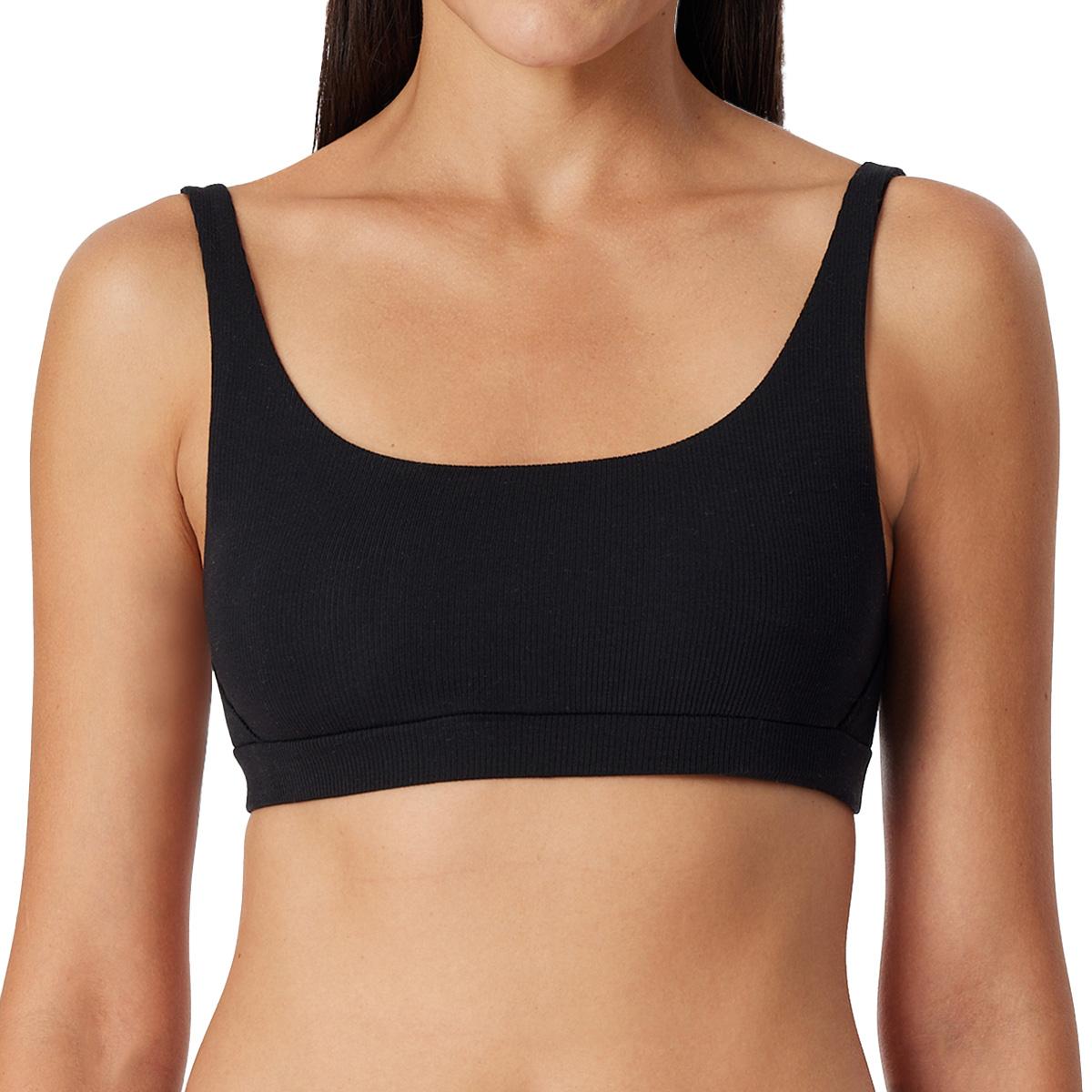 Schiesser, BH, Pure Rib Bustier, Schwarz, (38, Einzelpack)