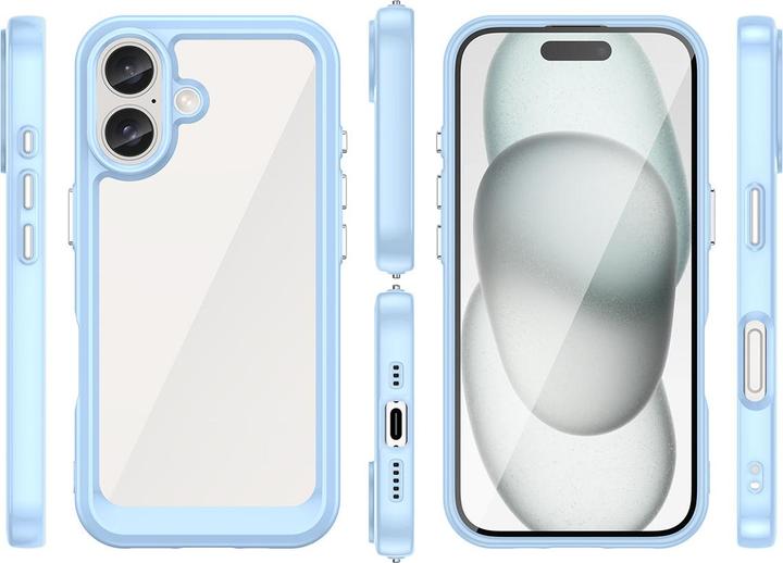 Produktbild Hurtel Outer Space Case with Gel Frame for iPhone 16 - Blue (Apple iPhone 16)