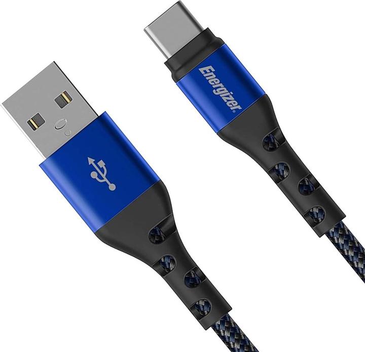 Productafbeelding Energizer Metalen / gevlochten nylon kabel - USB-C - 2 m, blauw (2 m)