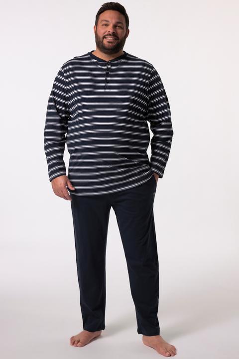 Produktbild Men+ Schlafanzug Bauchfit, Zweiteiler, Langarm-Henley, lange Hose Modern Fit (8XL)
