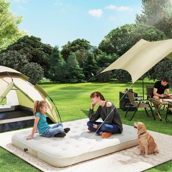 Actual product image Swisshandel24 Feldbett Campingbett mit Luftmatratze Pumpe 200 x 153 cm belastbar bis 200 kg