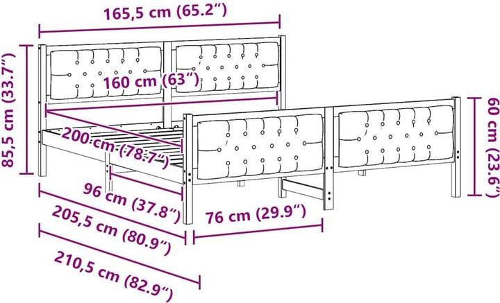 Image du produit vidaXL Modernes Bett (160 x 200 cm)