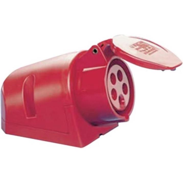 HP Autozubehör, Steckdose, CEE-Wanddose 16 A 400 V Steckerstellung 6 h mit Klappdeckel IP44