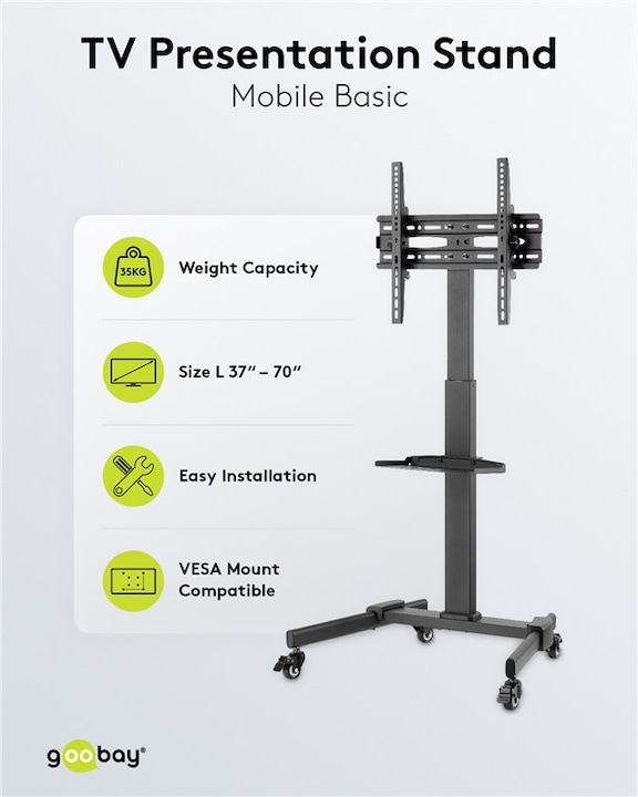 Actual product image Goobay TV Presentation Stand Basic Size L (Universal, 70", 35 kg)