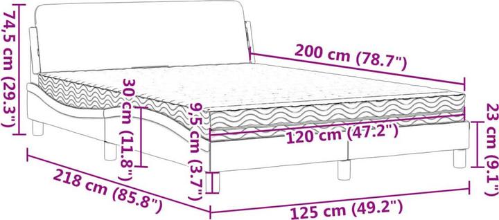 Image du produit vidaXL Bett (120 x 200 cm)
