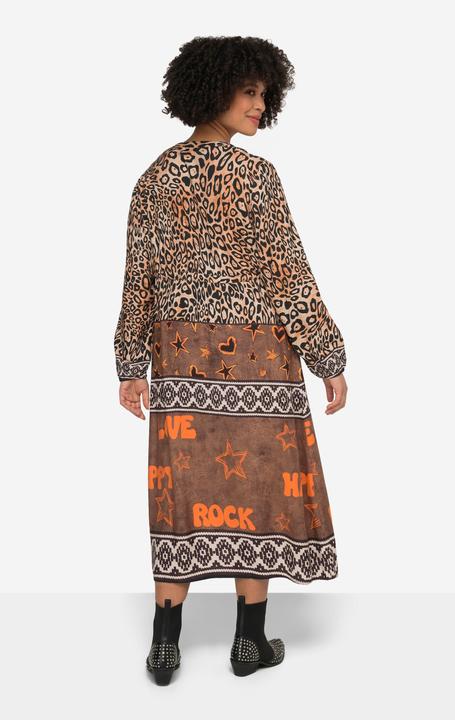 Actual product image Angel of Style Patterned Long-Sleeve V-Neck Midi Dress (56)