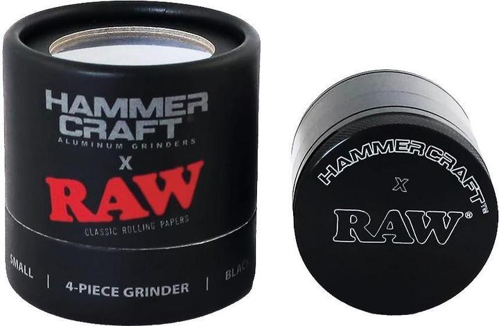 RAW HAMMERCRAFT X Aluminium Grinder S Black 4parts 50mm