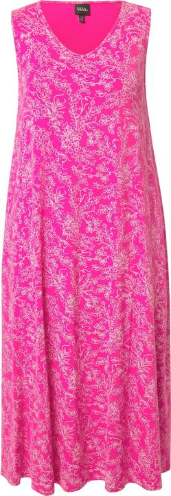 Produktbild Ulla Popken Maxikleid, gemustert, A-Linie, V-Ausschnitt, ärmellos (50, 52)