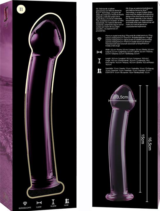 Actual product image Ibiza NEBULA SERIES BY ™ - MODEL 10 DILDO BOROSILICATE GLASS 16.5 X 3.5 CM PINK