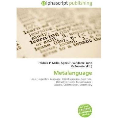Metalanguage, Fachbücher von Agnes F. Vandome, Frederic P. Miller, John McBrewster