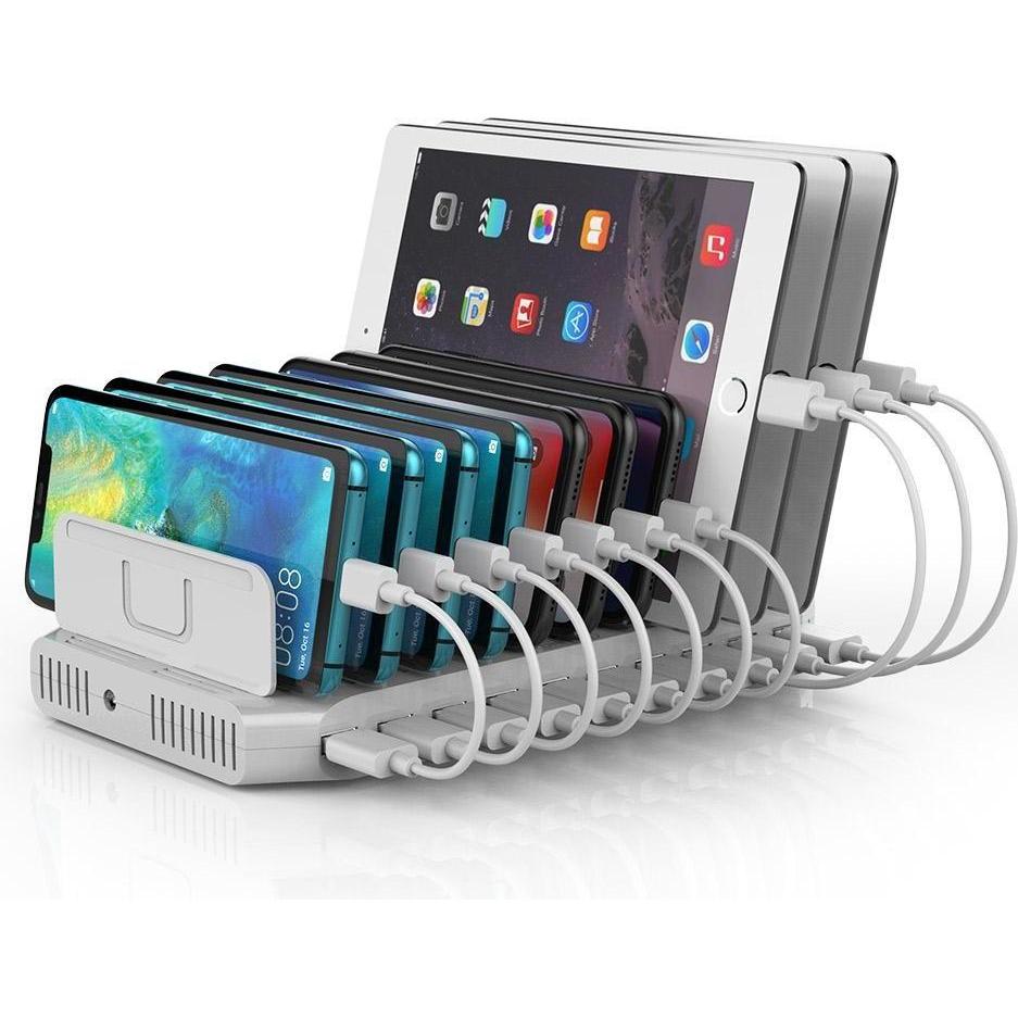 Thumbnail - Unitek Smart Charging Station (Docking Port, 10 Ports), Dockingstation + USB Hub, Weiss