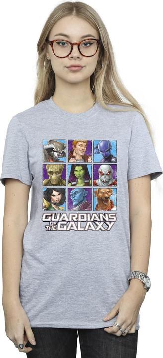 Actual product image Guardians of the Galaxy Womens/Ladies Character Squares Cotton Boyfriend T-Shirt (3XL)