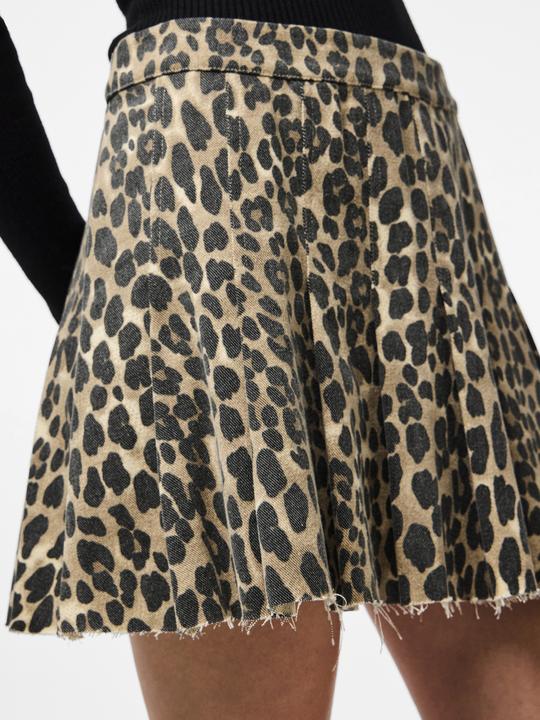 Actual product image Pieces PCJUNIA PLISSEE DENIM LEOPRINT Minirock (XS)