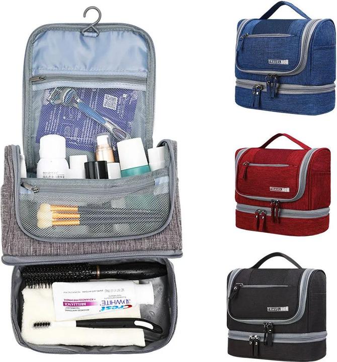 Produktbild Only-Bags.Store Necessaries Hanging Make Up Bag Travel Organizer Kosmetiktaschen Wash Toiletry Bag, blau