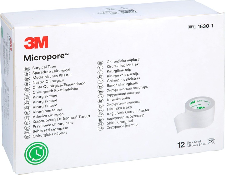 Immagine prodotto 3M Rollenpflaster ohne Dispenser 25mmx9.14m weiss (12 x)