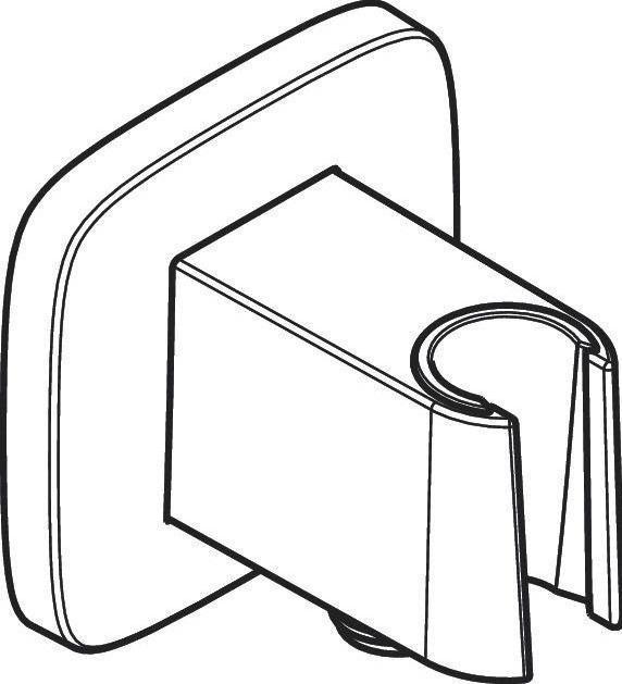 Actual product image hansgrohe HG wall connection FixFit Q with shower holder chrome