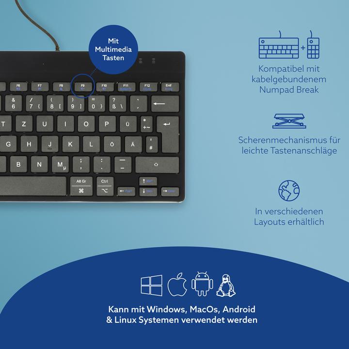 Actual product image R-Go Tools Tools Compact Break Keyboard (DE, Cable)