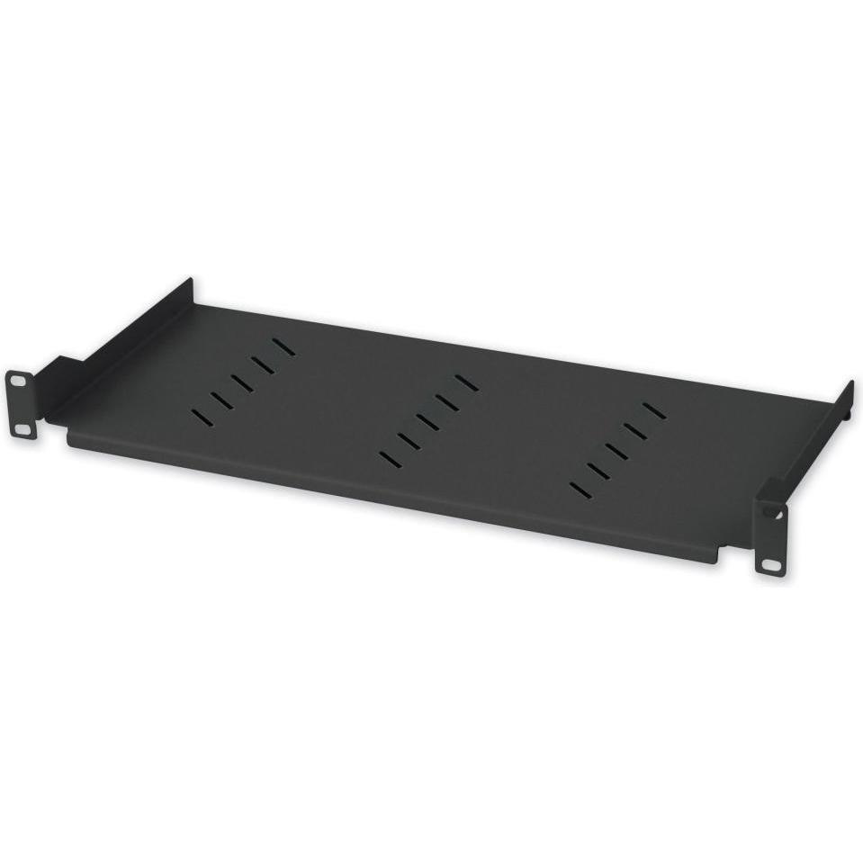 Techly 360882 Półka 1U 150mm rack 19, 2 punkty mocowania, perforowana, czarna, Accessori per armadio rack, Nero