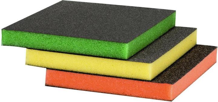 Actual product image Bosch Zubehör 3-piece pack of sanding pads, contoured 120 x 98 x 13 mm, M, F, SF