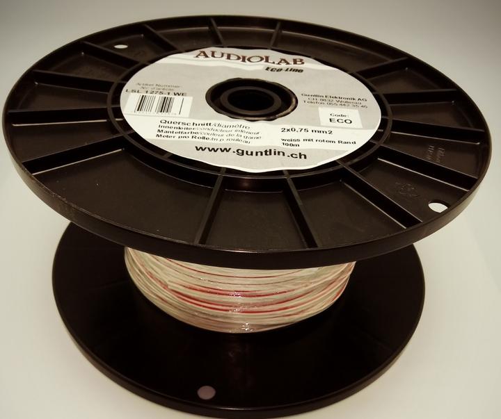 Audiolab Eco-LS-Kabel 2x0.75mm2 weiss, PVC, 100m (100 m, 0.75 mm²)