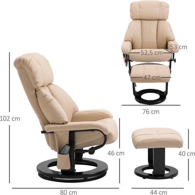 Image du produit Swisshandel24 Fauteuil de relaxation avec fonction de couchage Fauteuil de massage Fauteuil de télévision