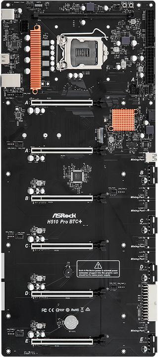 Productafbeelding AsRock H510 Pro BTC+ (LGA 1200, Intel H510, Speciaal)