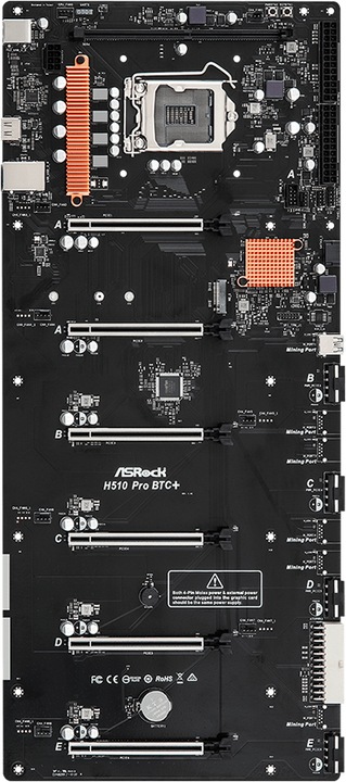 Produktbild AsRock H510 Pro BTC+ (LGA 1200, Intel H510, Speziell)