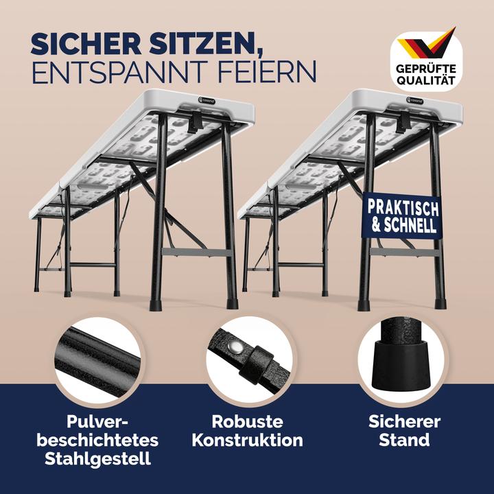 Image du produit Casaria Lot de 2 bancs pliants