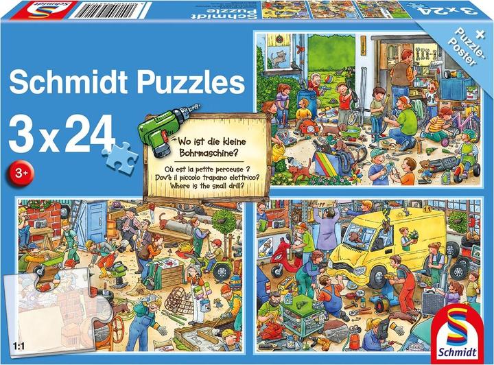 Produktbild Schmidt Spiele Wo ist die e Bohrmaschine (24 Teile)